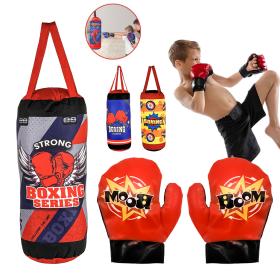 Ensemble de Boxe pour Enfants Sac de Frappe Suspendu avec Gants Jeu de 3 Pièces – طقم كيس ملاكمة 3 قطع