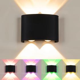 أباجورة حائط LED RGB 4W للإضاءة الخارجية مع 2 لمبة من الألمنيوم
