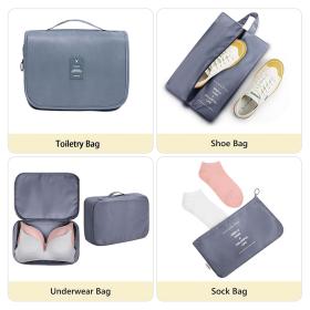 طقم تنظيم حقيبة السفر 8 قطع لتخزين الأغراض الأساسية