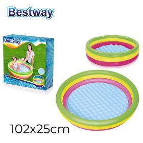 مسبح قابل للنفخ قوس قزح 102×25 سم من Bestway.