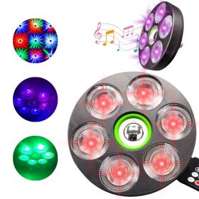 جهاز عرض ضوء وصوت 4 في 1 بإضاءة RGB + أبيض، مزود ببلوتوث وتأثير ستروب مميز.