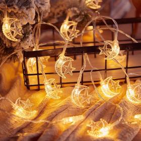 Guirlande Lumineuse LED Lune et Étoiles – سلسلة أضواء على شكل هلال ونجوم للزينة